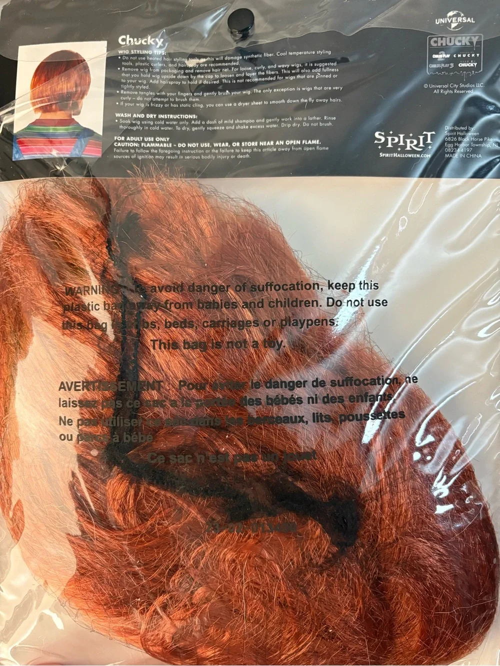 Spirit Chucky Bright Red-Orange Wig